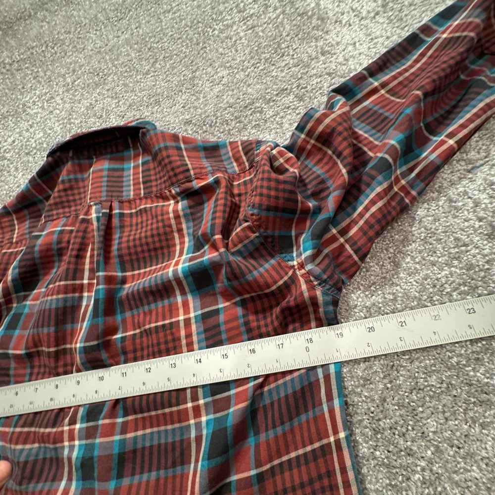 Steven Alan Shirt Mens Small Red Blue Plaid Cotton Casual Button Down USA Preppy - Picture 9 of 10